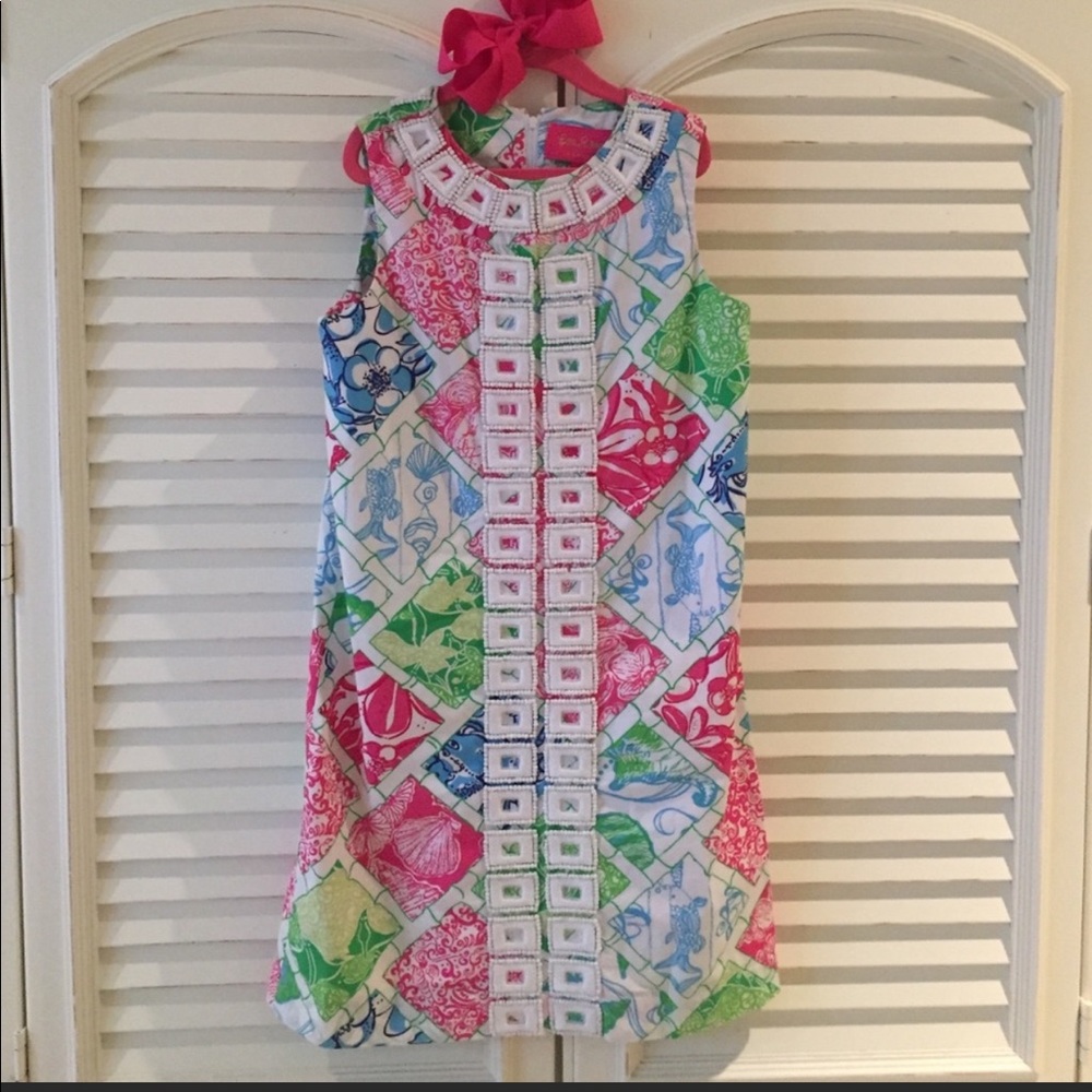 Lilly Pulitzer Girls Jubilee Patchwork Beaded dress